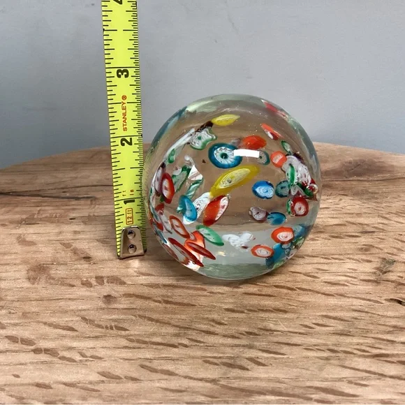 Vintage Millefiori Style Glass Art Paperweight - Excellent Gently Used Condition - Picture 11 of 15